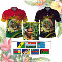 Custom Photo Vanuatu Provinces Polo Shirt Coat Of Arms Mix Flag - Polynesian Pride