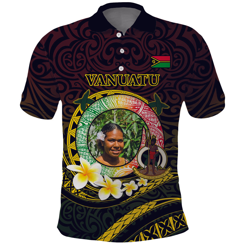Custom Photo Vanuatu Provinces Polo Shirt Coat Of Arms Mix Flag - Polynesian Pride