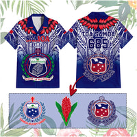 Custom Samoa Rugby Hawaiian Shirt Custom Text And Number With Toa Samoa, Manu Samoa And Manu Samoa 7s Logo - Polynesian Pride
