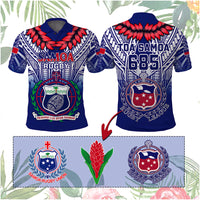 Custom Samoa Rugby Polo Shirt Custom Text And Number With Toa Samoa, Manu Samoa And Manu Samoa 7s Logo - Polynesian Pride