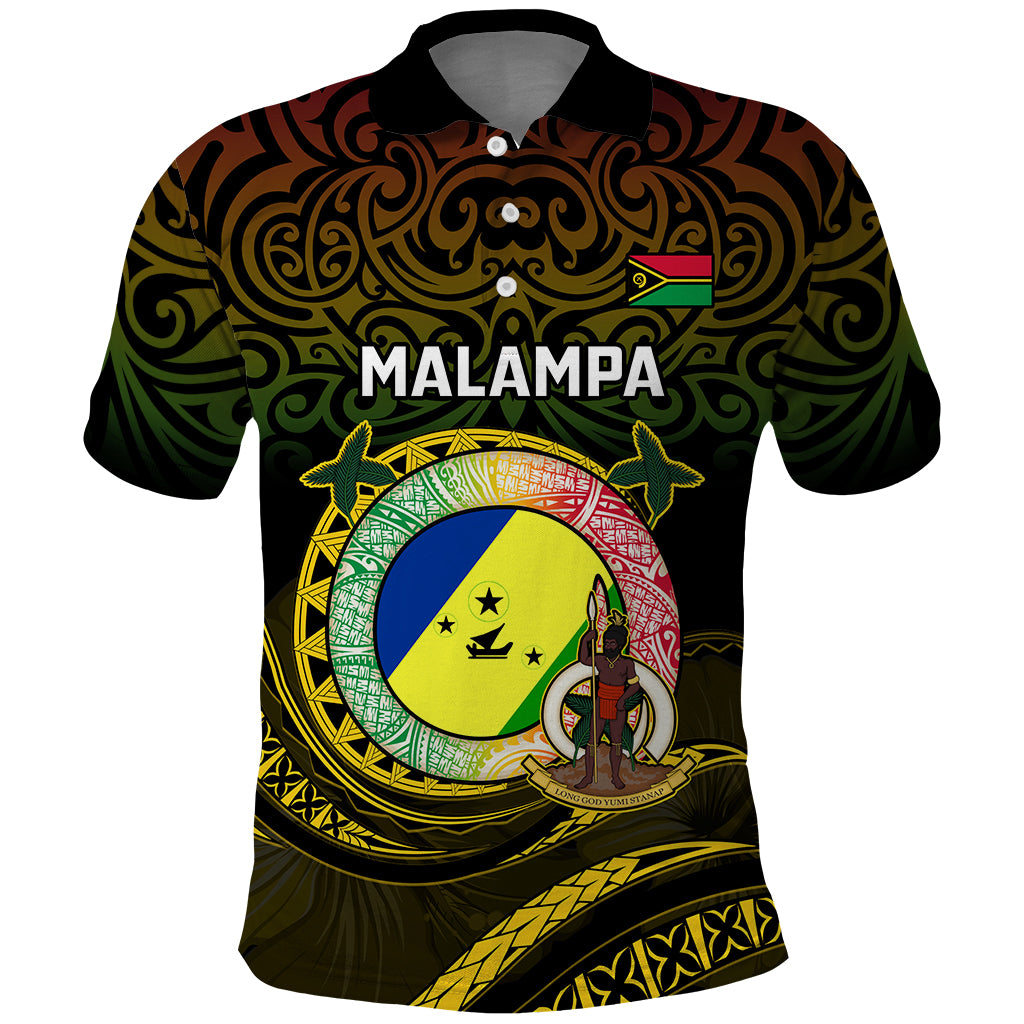 Custom Vanuatu Provinces Polo Shirt Coat Of Arms Mix Flag - Polynesian Pride