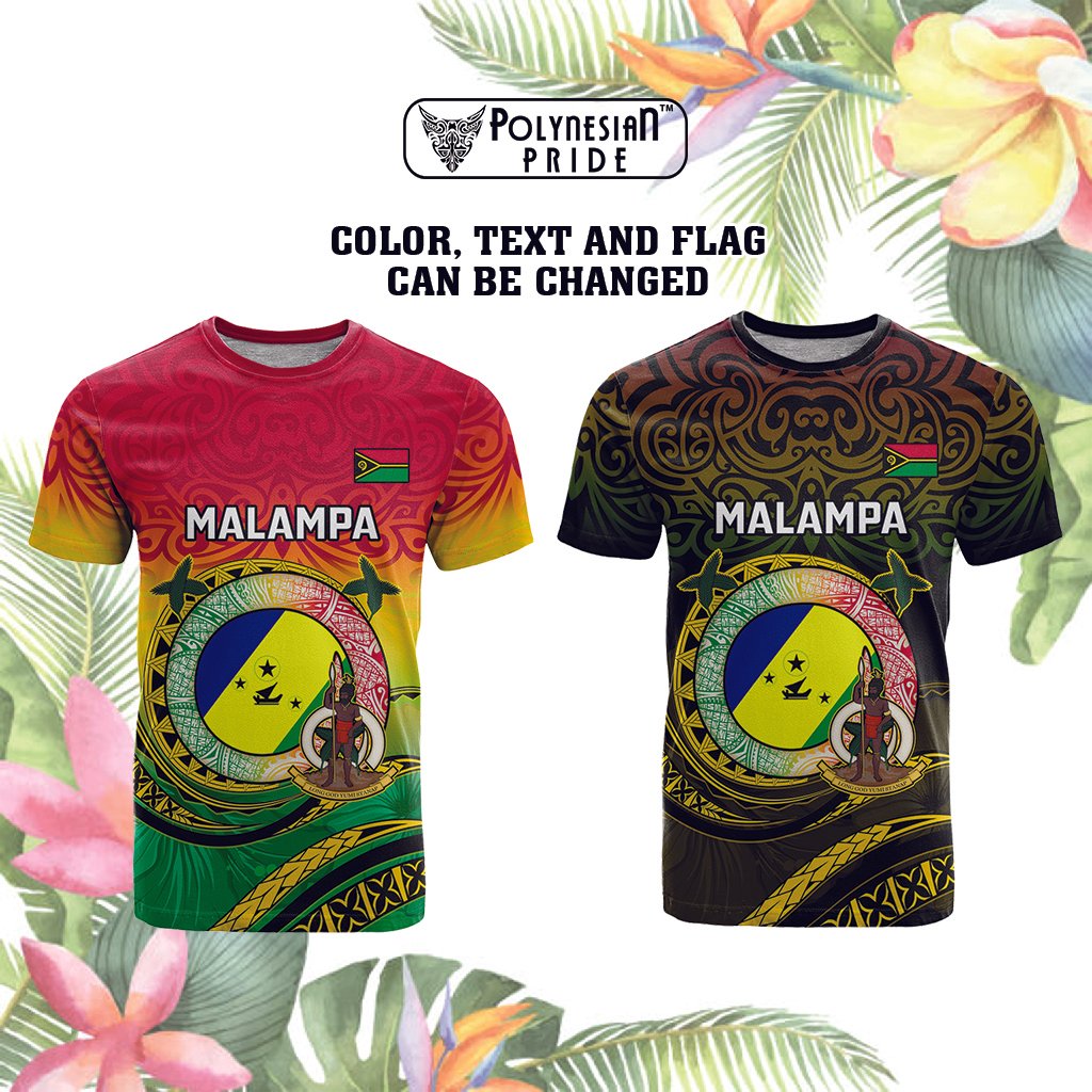 Custom Vanuatu Provinces T Shirt Coat Of Arms Mix Flag - Polynesian Pride