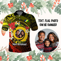 Custom Photo Vanuatu Polo Shirt Vanuatuan Pig Tusk Meri Krismas
