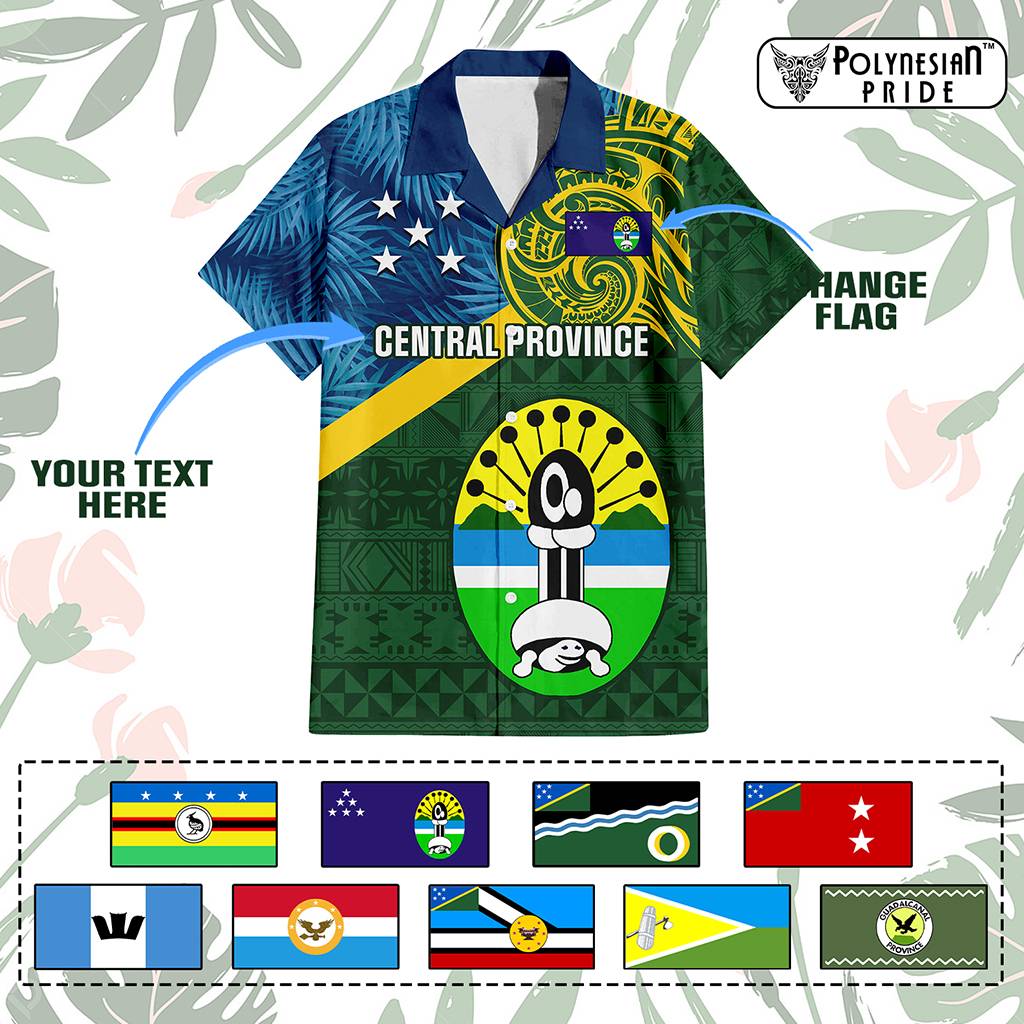 Custom Solomon Islands Provinces Hawaiian Shirt Coat Of Arms With Flag Unique Version
