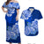 Polynesian Flower Tribal Matching Dress and Hawaiian Shirt Blue LT9 - Polynesian Pride