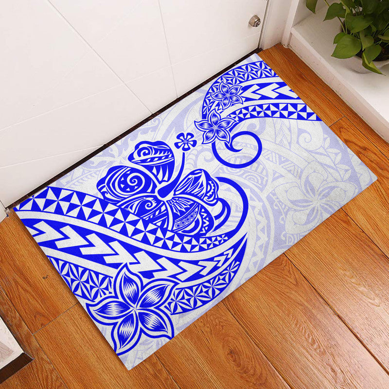 Polynesian Tribal Tattoo Retro Door Mat Blue Screen Color LT9 Blue - Polynesian Pride