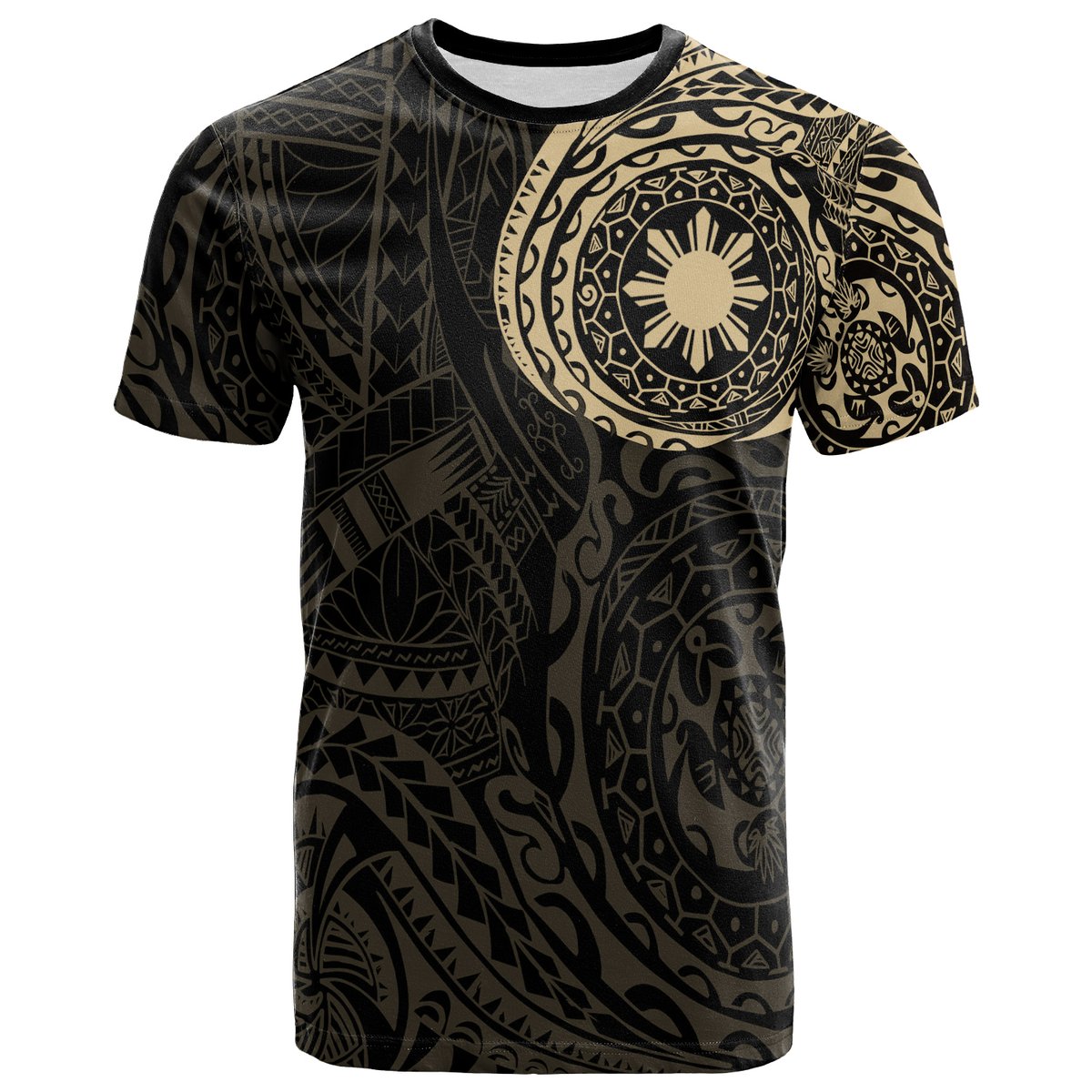 Philippines Polynesian T-Shirt - Polynesian Tattoo Style Adult Gold - Polynesian Pride