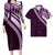 Purple Matching Outfit For Couples Hawaii Polynesian Tribal Bodycon Dress And Hawaii Shirt - Polynesian Pride