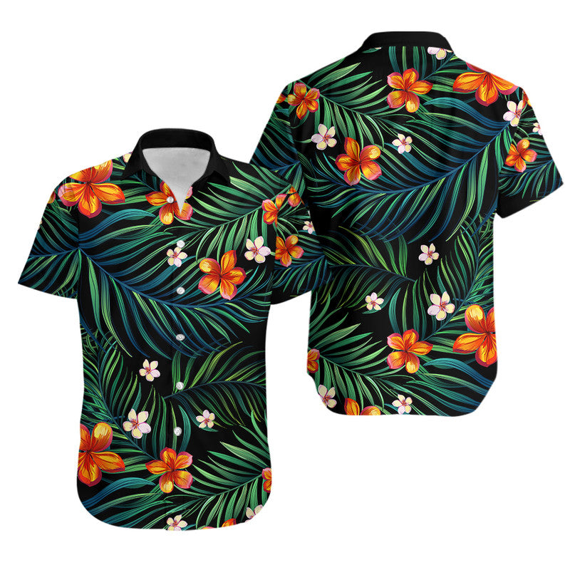 Polynesian Pride Hawaiian Shirt Hawaii Tropical Flowers LT14 Black - Polynesian Pride