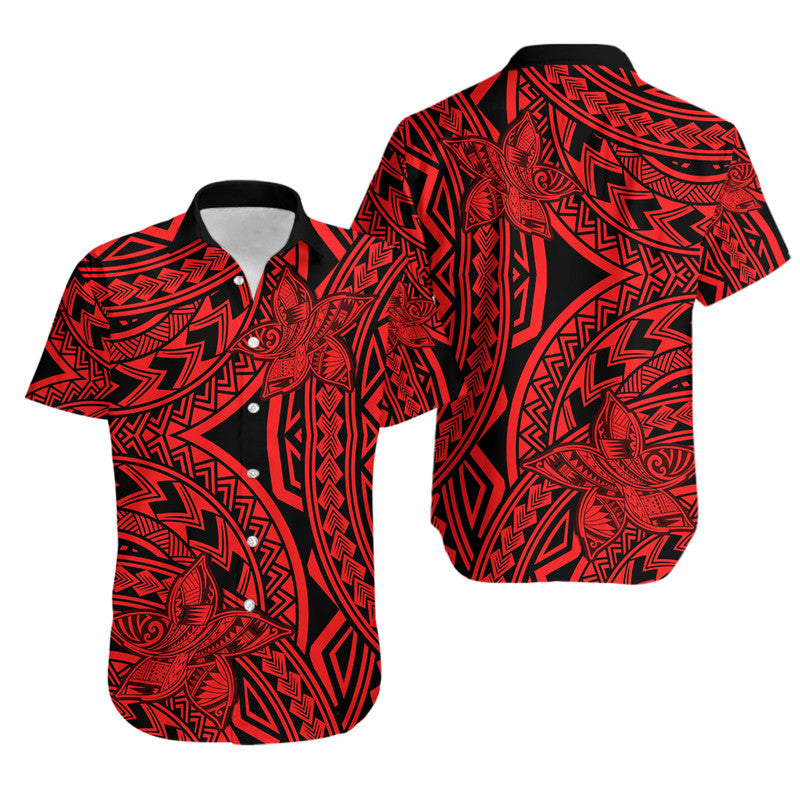 Polynesian Pride Hawaiian Shirt Polynesia Tribal Tattoo Plumeria Red LT14 Red - Polynesian Pride