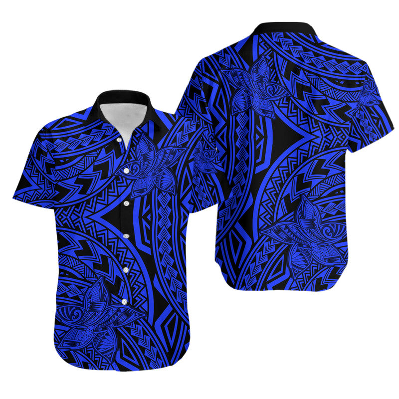 Polynesian Pride Hawaiian Shirt Polynesia Tribal Tattoo Plumeria Blue LT14 Blue - Polynesian Pride