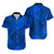 Hawaii Couples Matching Short Sleeve Bodycon Dress and Hawaiian Shirt Blue Polynesian Tribal Art LT14 - Polynesian Pride