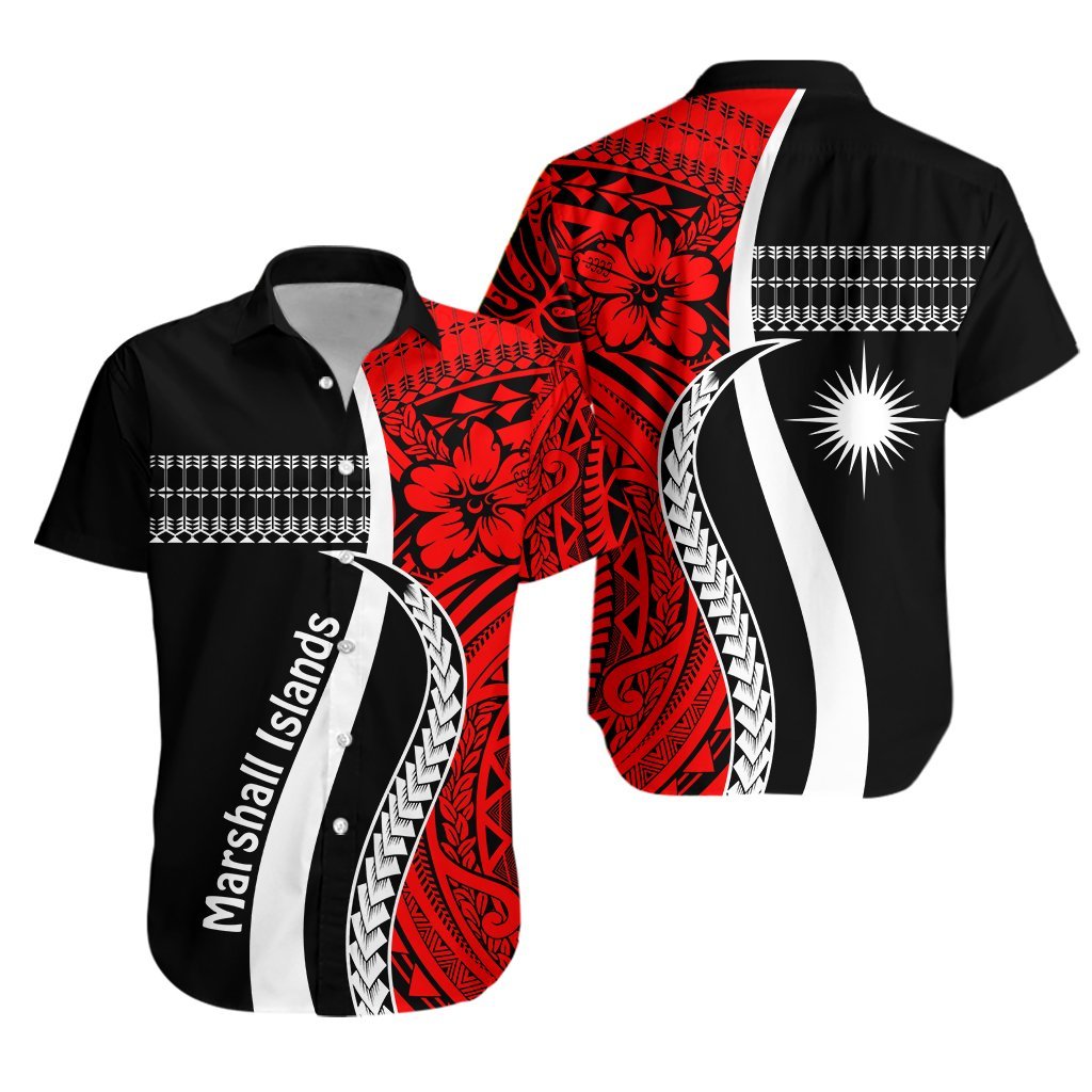 Marshall Islands Hawaiian Shirt Simple Pattern Version Red LT13 Unisex Red - Polynesian Pride