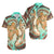 Hawaii Couples Matching Off The Shoulder Long Sleeve Dress And Hawaiian Shirt Polynesian Shark And Sea Turtle Dreamy Turquoise LT14 - Polynesian Pride