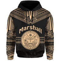 (Custom Text and Number) Marshall Islands Hoodie Best Tattoo Version Golden LT13 - Polynesian Pride