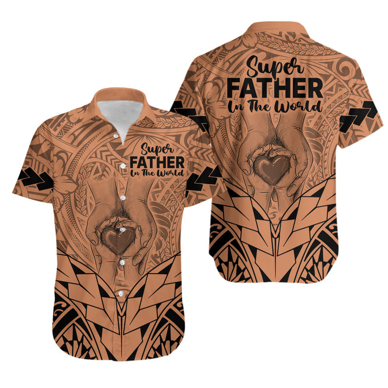 Polynesian Father's Day Gift For Dad Matching Dress and Hawaiian Shirt Super Father In The World Nude Polynesian Pattern LT9 - Polynesian Pride