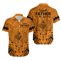 Polynesian Father's Day Gift For Dad Matching Dress and Hawaiian Shirt Super Father In The World Gold Polynesian Pattern LT9 - Polynesian Pride