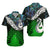 New Zealand Maori Matching Dress and Hawaiian Shirt Manaia Paua Shell Glitter Green LT4 No Dress Green - Polynesian Pride