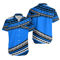 Polynesian Matching Dress and Hawaiian Shirt Simple Blue LT6 - Polynesian Pride
