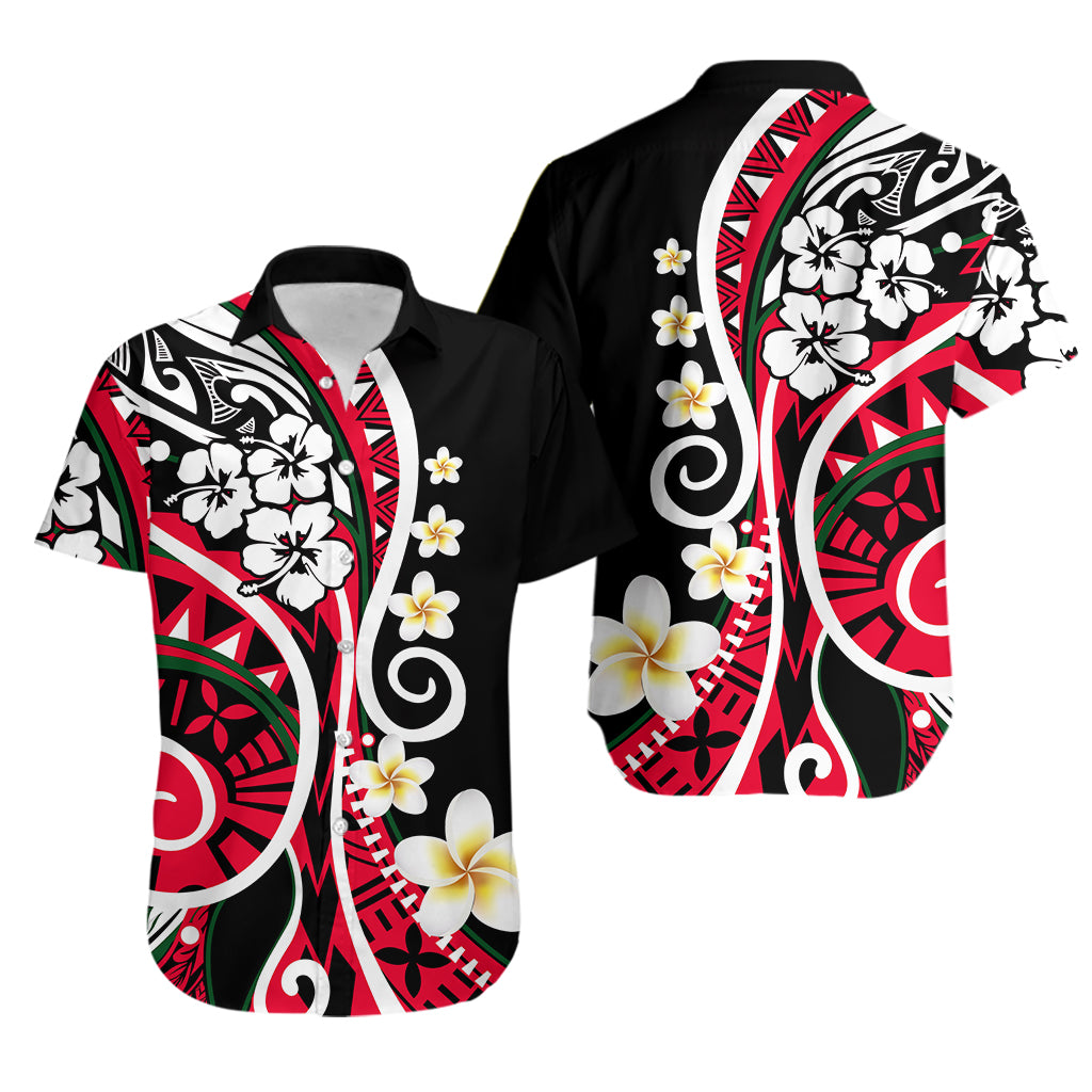 Plumeria Polynesian Couples Matching Outfits Combo Long Sleeve Dress Trending Red LT6 - Polynesian Pride