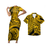 Polynesian Pride Hawaii Outfit For Couple Polynesian Tribal Yellow Pattern Bodycon Dress And Hawaii Shirt - Polynesian Pride