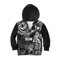 Personalised Polynesian Father's Day Hoodie KID Dad & Kid - Guam LT7 - Polynesian Pride