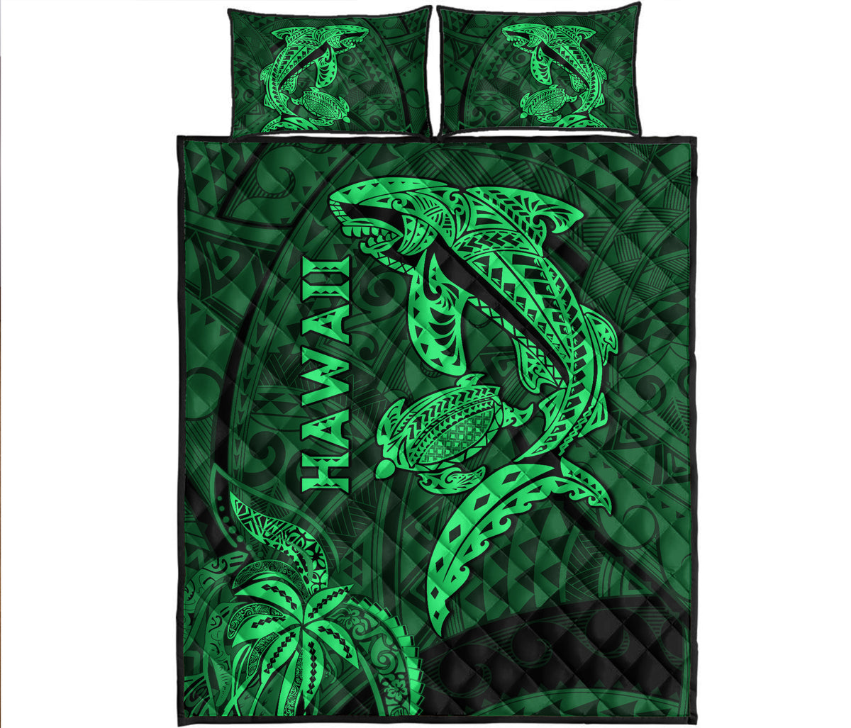 hawaii-shark-and-turtle-quilt-with-green-kakau
