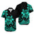 Polynesian Couple Outfits Plumeria Flowers Matching Dress and Hawaiian Shirt Polynesian Tribal Aqua Vibe LT9 - Polynesian Pride