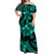 Polynesian Pride Plumeria Flowers Off Shoulder Long Dress Polynesian Tribal Aqua Vibe LT9 Women Aqua - Polynesian Pride