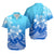 Polynesian Couple Outfits Plumeria Flowers Matching Dress and Hawaiian Shirt Polynesian Tribal Gradient Blue LT9 - Polynesian Pride