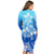 Polynesian Couple Outfits Plumeria Flowers Couples Bodycon Dress Hawaiian Shirt Polynesian Tribal Gradient Blue LT9 - Polynesian Pride