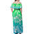 Polynesian Couple Outfits Plumeria Flowers Matching Dress and Hawaiian Shirt Polynesian Tribal Gradient Green LT9 - Polynesian Pride