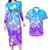 Polynesian Couple Outfits Plumeria Flowers Couples Bodycon Dress Hawaiian Shirt Polynesian Tribal Gradient Purple LT9 Gradient Purple - Polynesian Pride