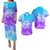 Polynesian Couple Outfits Plumeria Flowers Puletasi Dress and Hawaiian Shirt Polynesian Tribal Gradient Purple LT9 Gradient Purple - Polynesian Pride