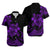 Polynesian Couple Outfits Plumeria Flowers Short Sleeve Body Long Dress and Hawaiian Shirt Polynesian Tribal Purple Vibe LT9 - Polynesian Pride