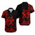 Polynesian Couple Outfits Plumeria Flowers Matching Dress and Hawaiian Shirt Polynesian Tribal Red Vibe LT9 - Polynesian Pride