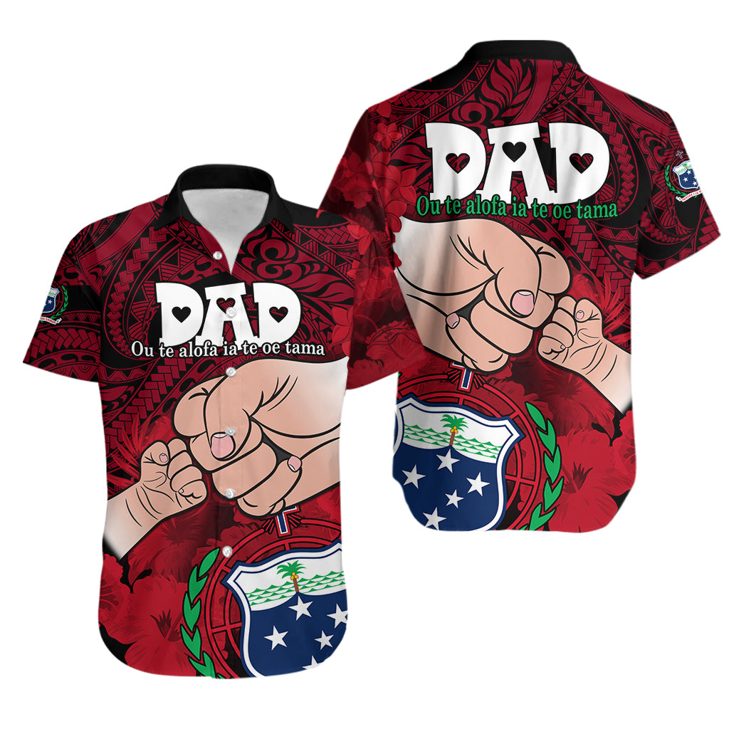Fathers Day Samoa Polynesian Islands Matching Dress and Hawaiian Shirt Dad Ou Te Alofa Ia Te Oe Tama Red LT9 - Polynesian Pride