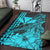 Hawaii Sea Turtle Area Rug Polynesia Kakau with Kanaka Maoli Teal LT9 Teal - Polynesian Pride