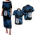 Couples Matching Hawaiian Outfits Matariki New Zealand Puletasi Dress and Hawaiian Shirt Manaia with Paua Shell - Blue LT9 Blue - Polynesian Pride
