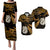 Couples Matching Hawaiian Outfits Matariki New Zealand Puletasi Dress and Hawaiian Shirt Manaia with Paua Shell - Gold LT9 Gold - Polynesian Pride