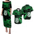 Couples Matching Hawaiian Outfits Matariki New Zealand Puletasi Dress and Hawaiian Shirt Manaia with Paua Shell - Green LT9 Green - Polynesian Pride