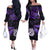 Hawaiian Couple Outfits NZ New Year Couples Long Sleeve Dress and Hawaiian Shirt Manaia with Paua Shell - Purple LT9 - Polynesian Pride