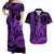 Hawaii Couple Outfit Ideas King Kamehameha Day Matching Dress and Hawaiian Shirt Paradise of the Pacific Tribal Kakau with Kanaka Maoli Purple LT9 Purple - Polynesian Pride