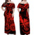 Hawaii Couple Outfit Ideas King Kamehameha Day Matching Dress and Hawaiian Shirt Paradise of the Pacific Tribal Kakau with Kanaka Maoli Red LT9 - Polynesian Pride