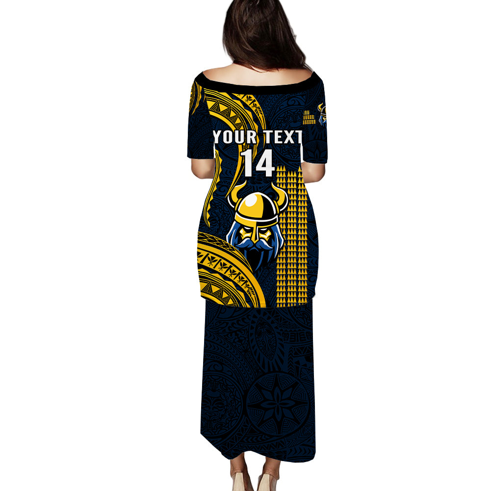 Personalised Hawaii Hilo High School Puletasi Dress Polynesian Kakau Pattern LT14 - Polynesian Pride