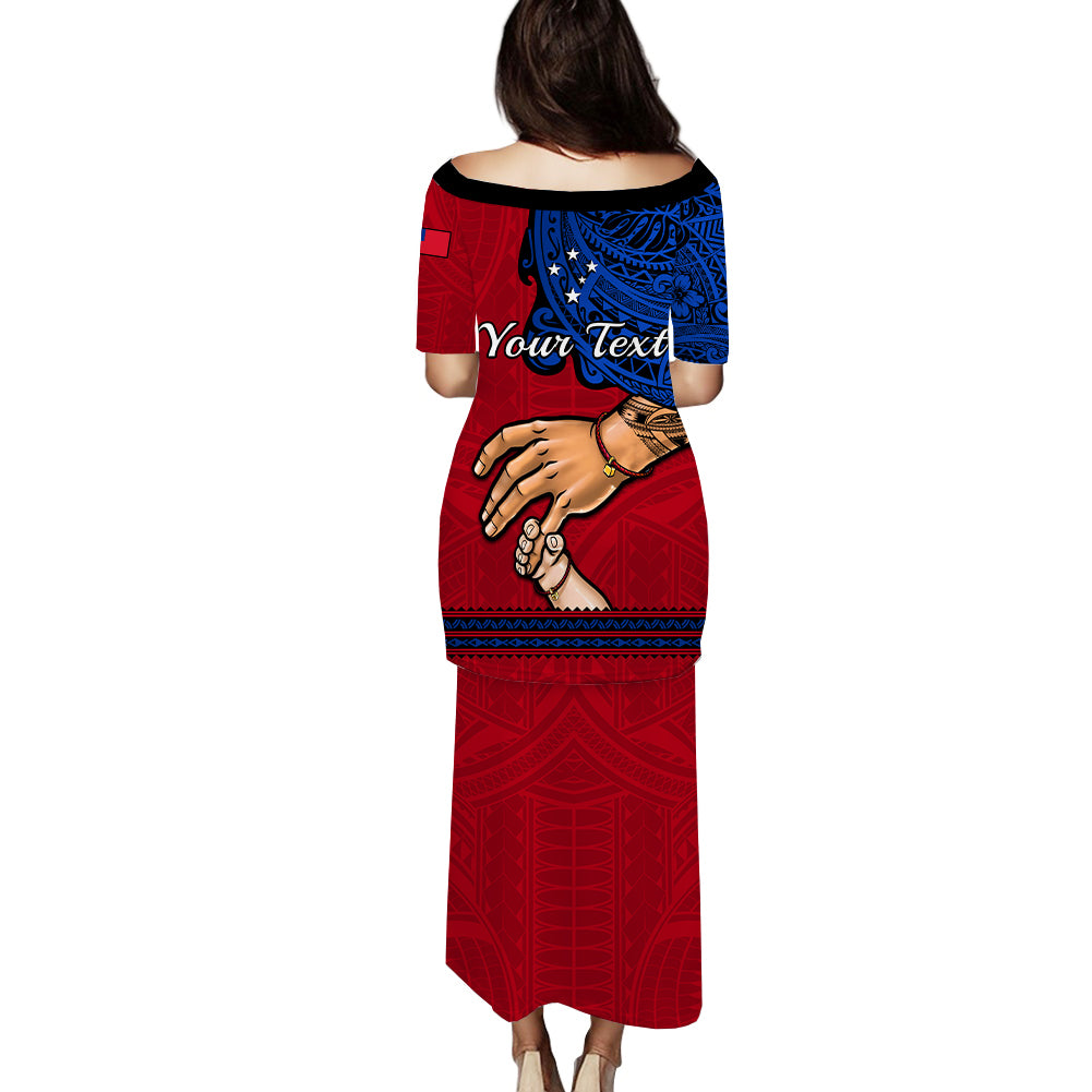Personalised Polynesian Pride Father Day Samoa Puletasi Dress Manuia le Aso Sa o Tama Red Version LT14 - Polynesian Pride