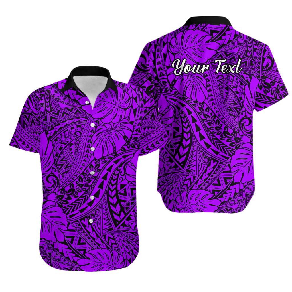 Personalised Hawaii Matching Couple Outfits For Vacation Puletasi Dress and Hawaiian Shirt Purple Polynesian Tribal Art LT14 - Polynesian Pride