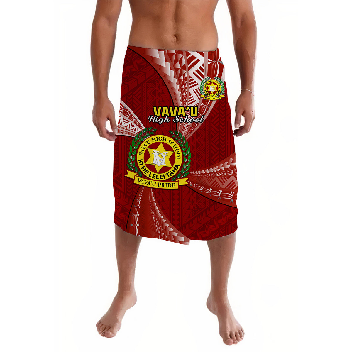 Tonga Vavau High School Lavalava Tongan Ngatu Pattern LT14 Red - Polynesian Pride