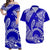 Couples Matching Hawaiian Outfits Couples Long Dress and Hawaiian Shirt Hawaiian Tribal Honu Blue Version LT14 Blue - Polynesian Pride