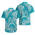 Couples Matching Hawaiian Outfits Couples Long Dress and Hawaiian Shirt Hawaiian Tribal Honu Turquoise Version LT14 - Polynesian Pride